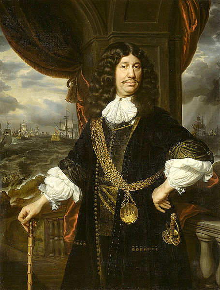 Portrait of Mattheus van den Broucke Governor of the Indies, with the gold chain and medal presented to him by the Dutch East India Company in 1670.